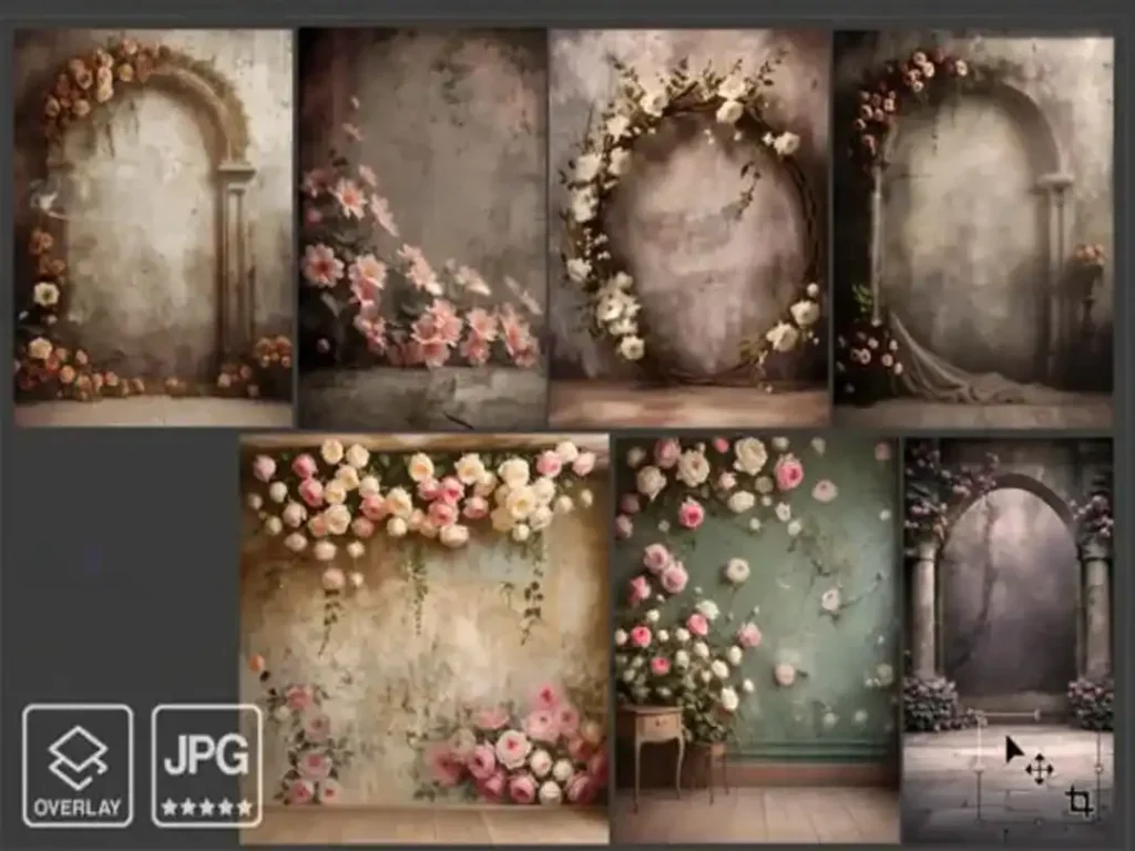 Best Floral Digital Backdrop Collection for Photoshop by Camegraphy