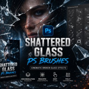 Shattered Glass Photoshop Brushes preview high resolution broken glass effect