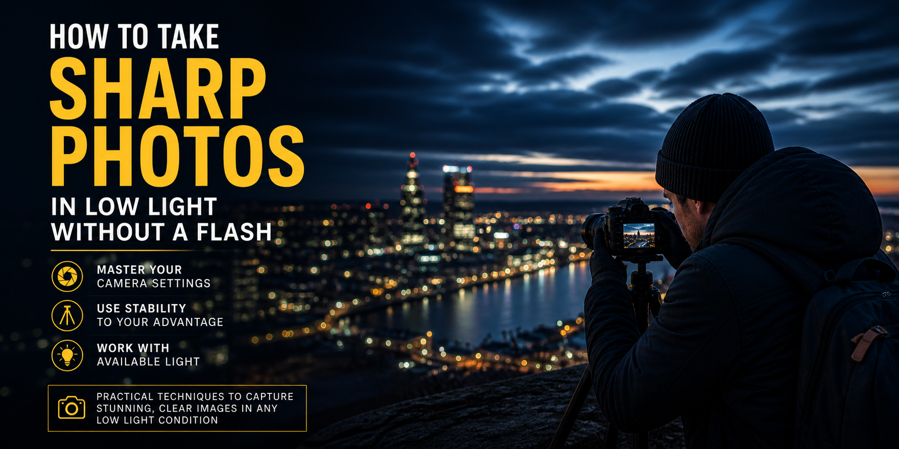 how to take sharp photos in low light without a flash